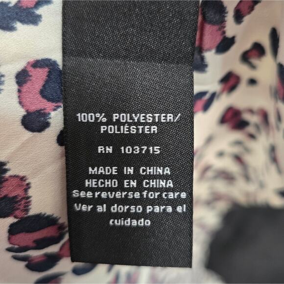 Zac & Rachel Leopard Print Long Puff Sleeve Ruffle Trim Shirt Plus Size 2X New! - Picture 6 of 8